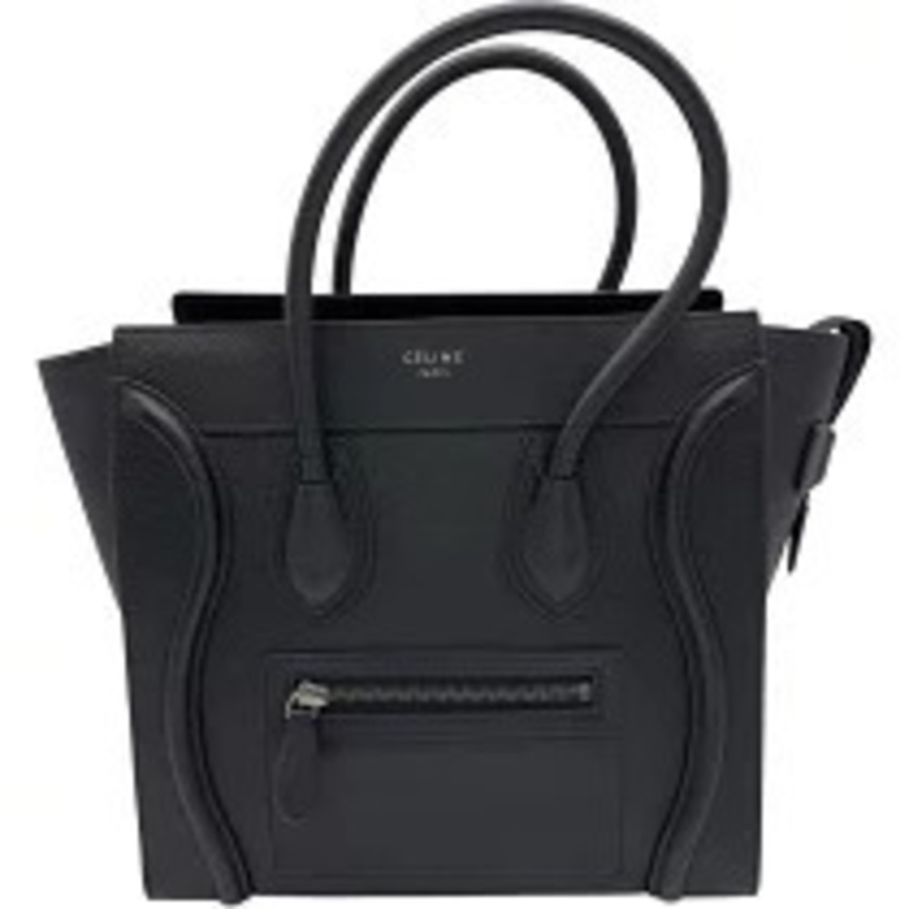 Celine Luggage Tote Shopper Black Leather Handbag